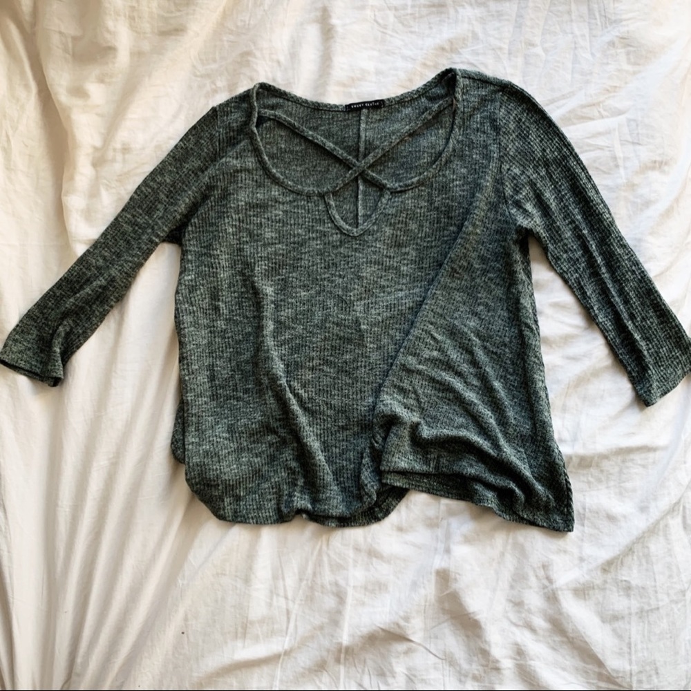 3/4 Sleeve Muted Teal Top